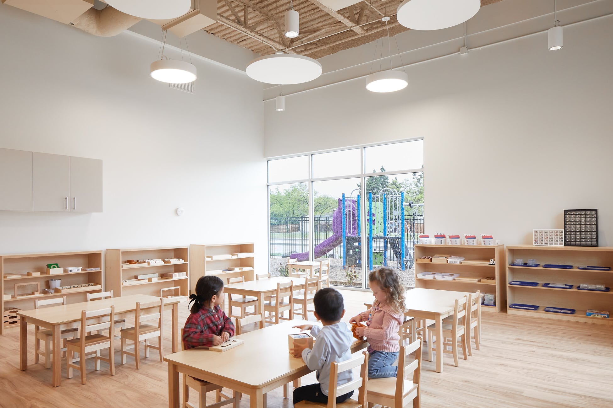 Children at work, playground outside