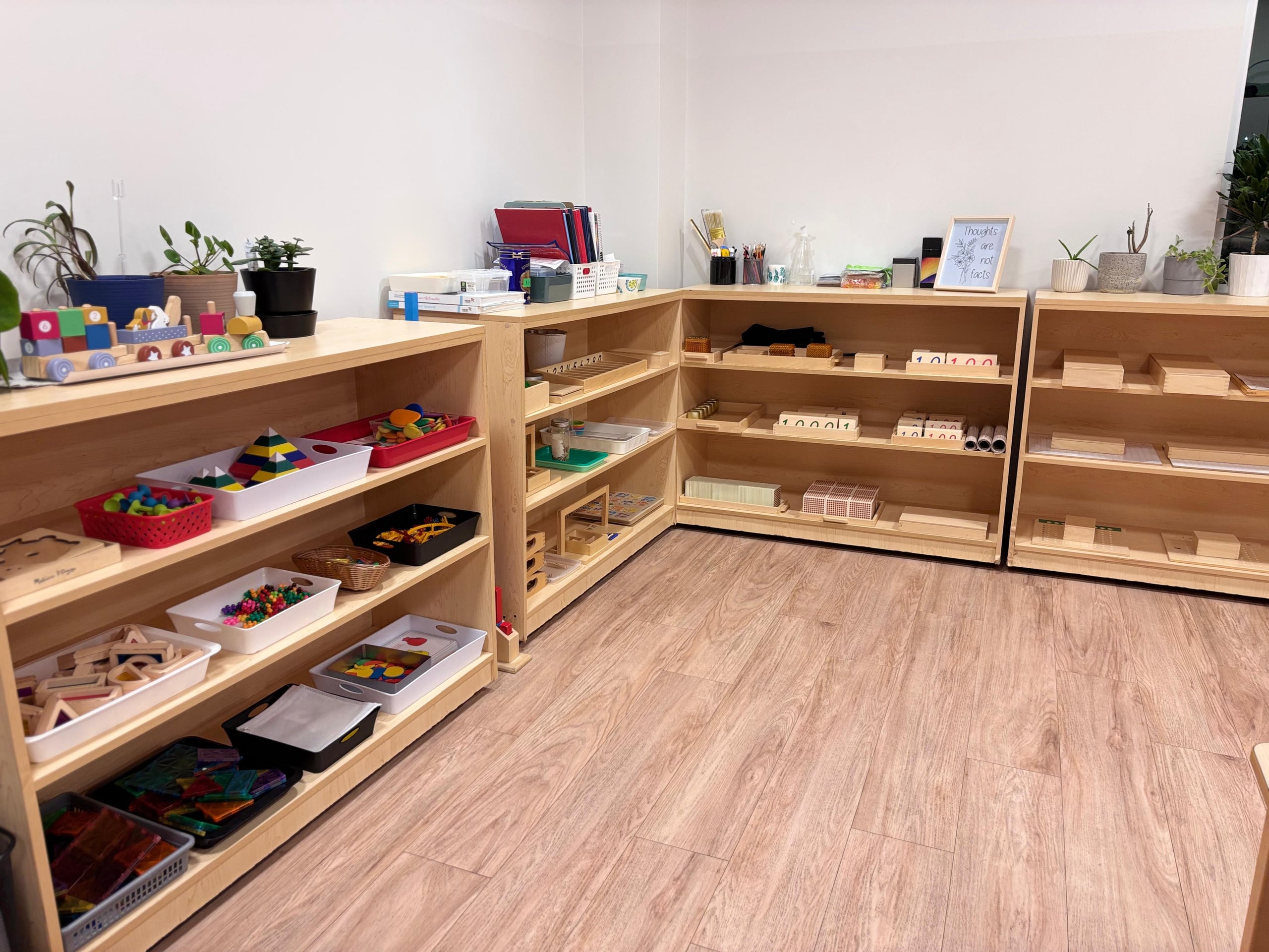 Materials set out within easy reach