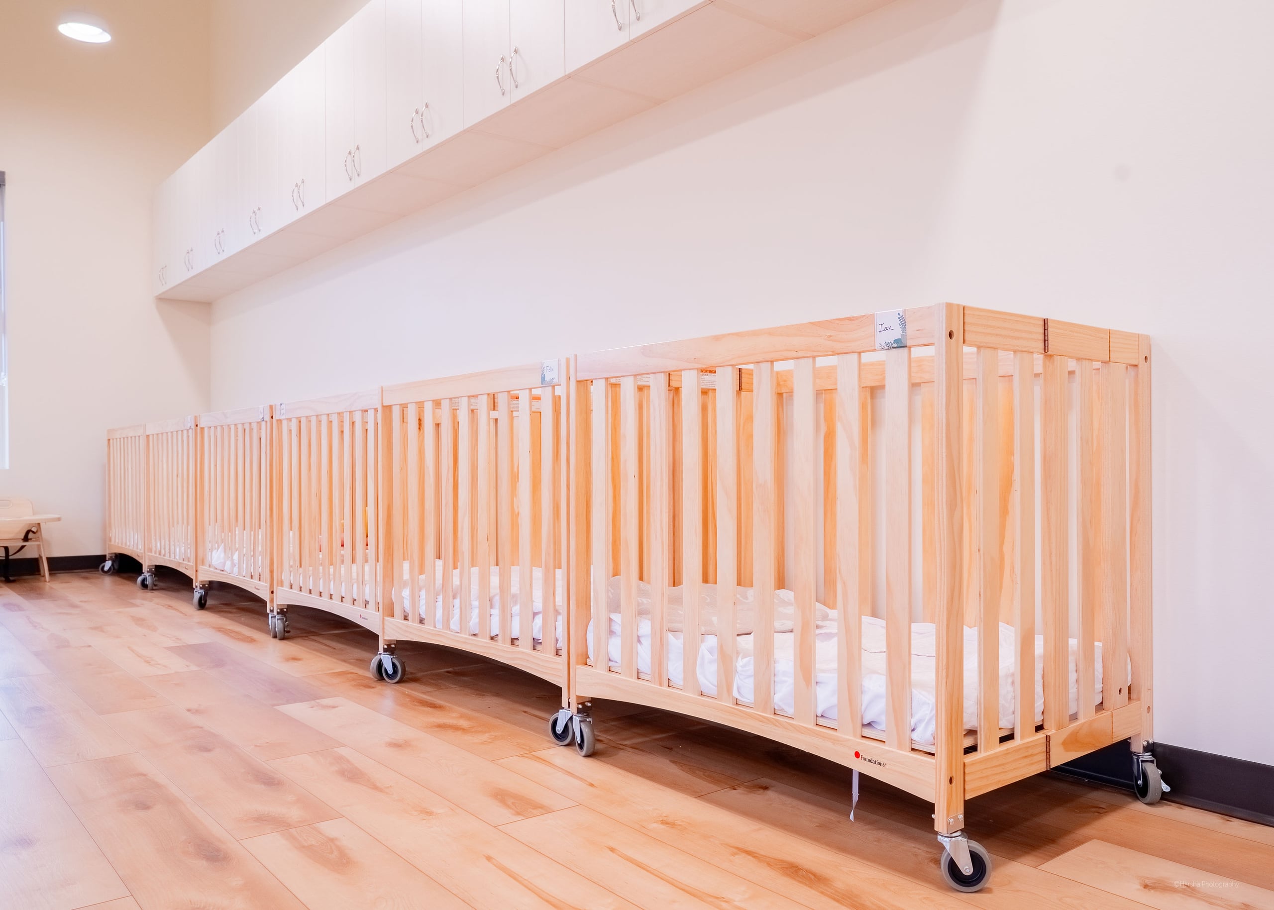 Wooden cribs for the youngest children