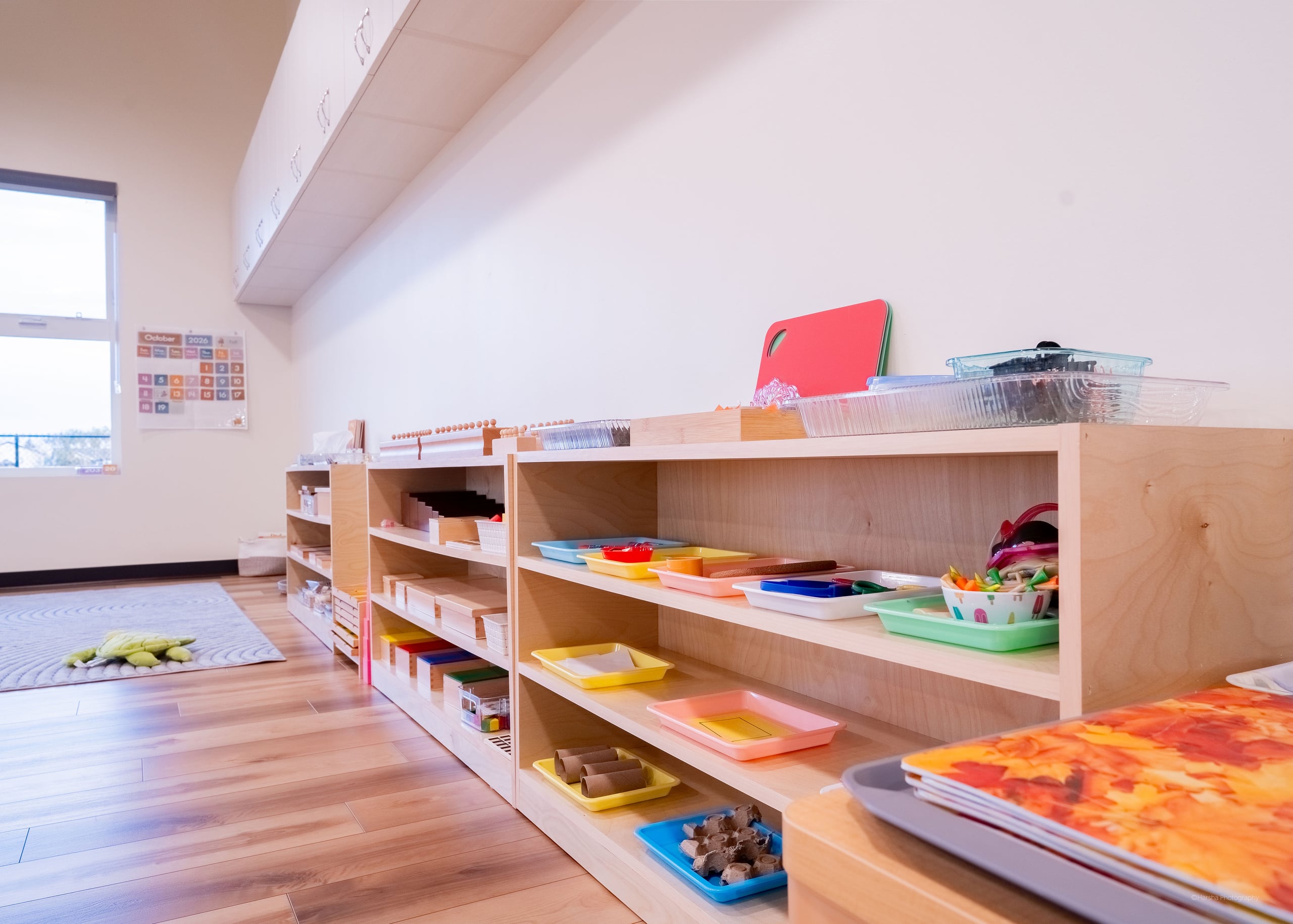 Art materials within easy reach