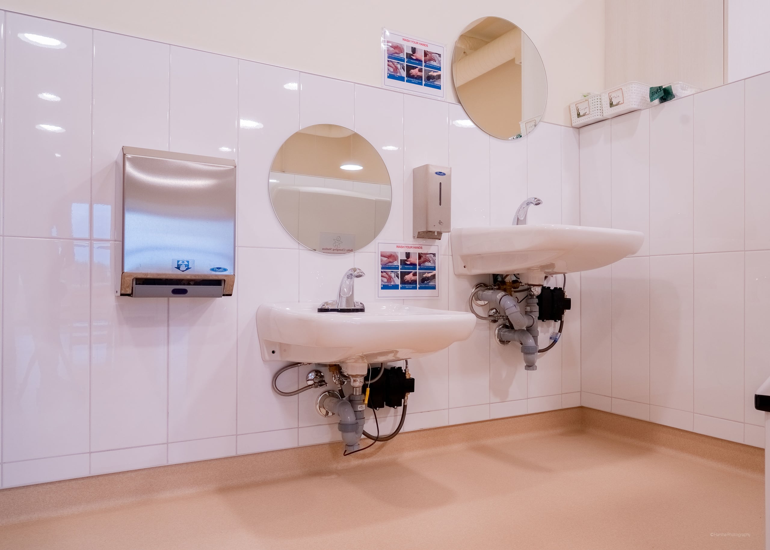 Sinks and mirrors at child height