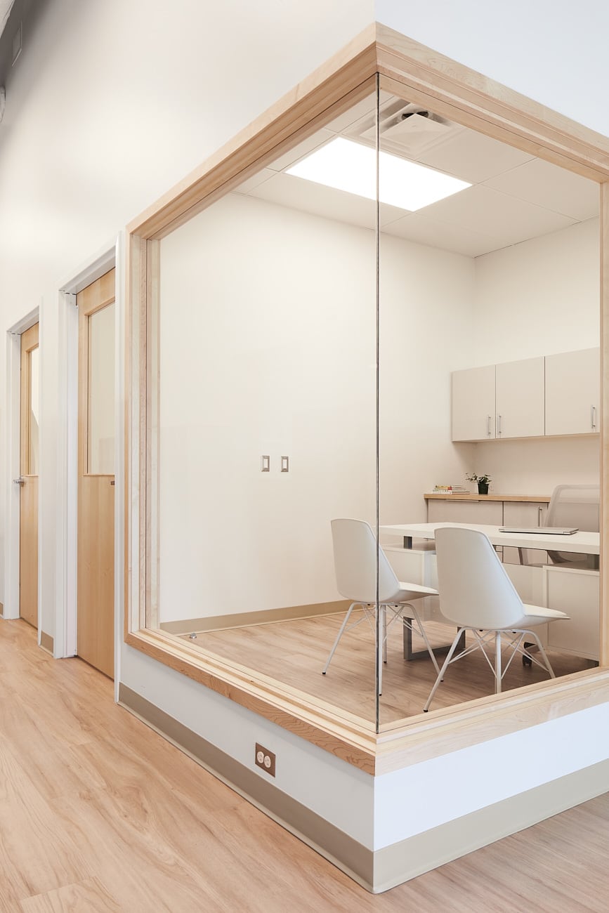 A calm office beside the classrooms