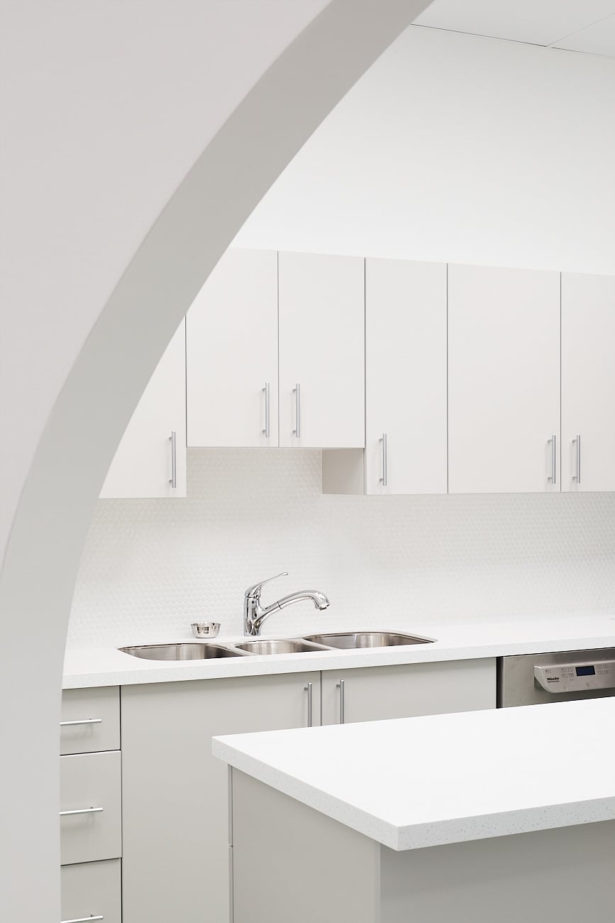 A real kitchen, just through the arch